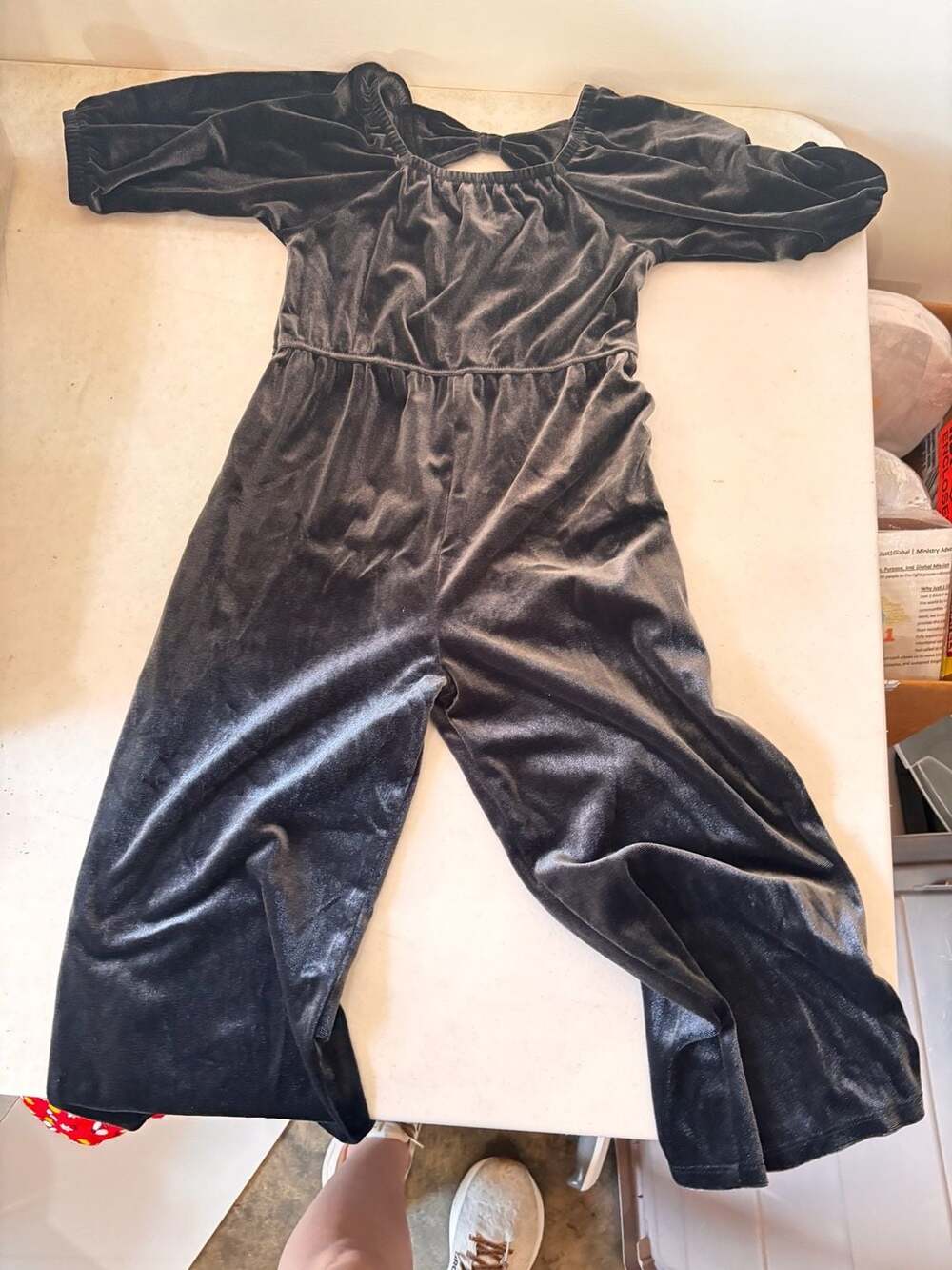 Old Navy Girls Black Velour Wide Leg Jumpsuit Size 4T